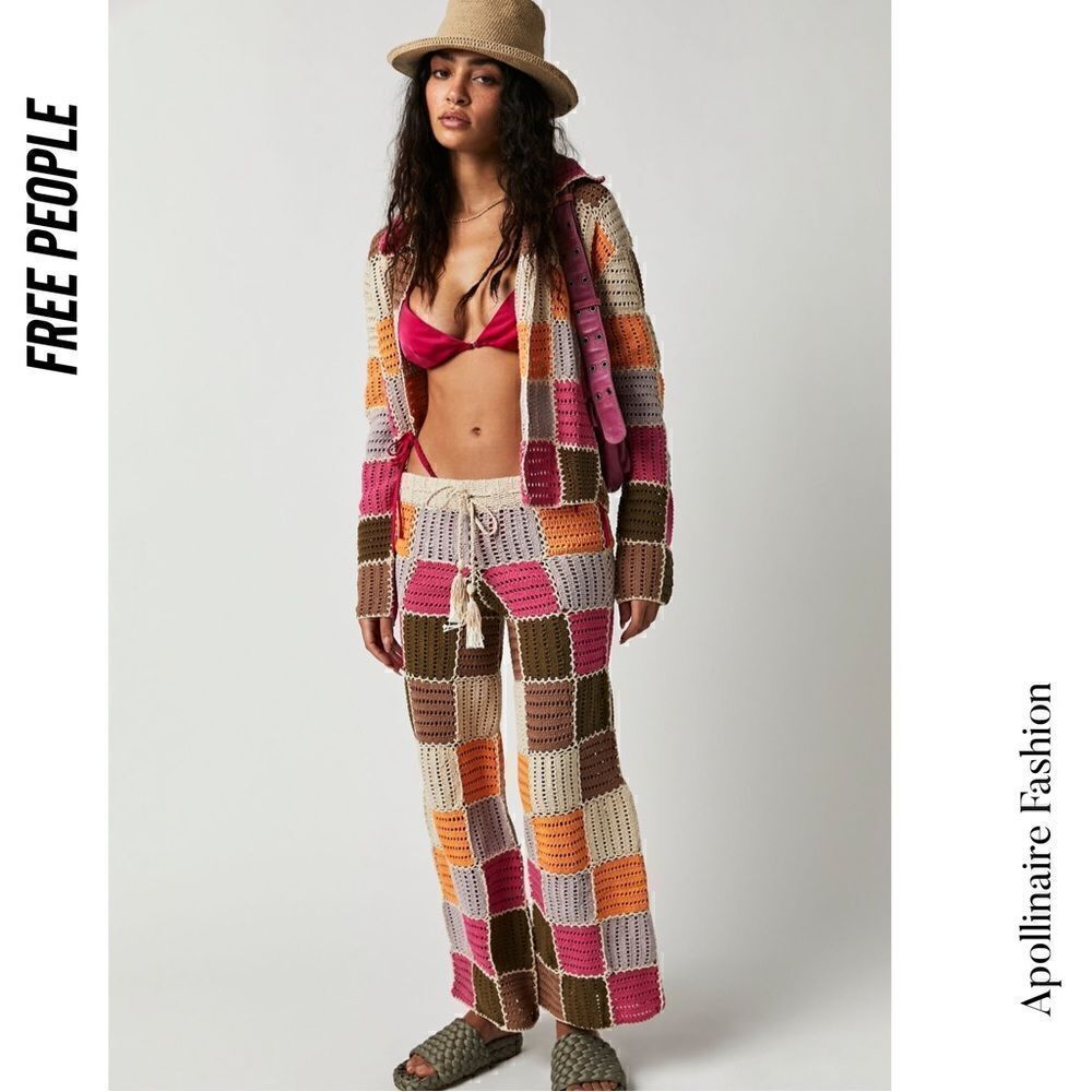 FREE PEOPLE BY SHE MADE ME NWT HAND MADE EDITH PANT SET MEDIUM